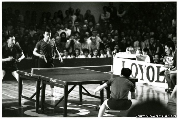 The table tennis tournament pitting Canadian players against the team from the People’s Republic of China attracted huge crowds and international attention when it was held at Loyola in 1972.